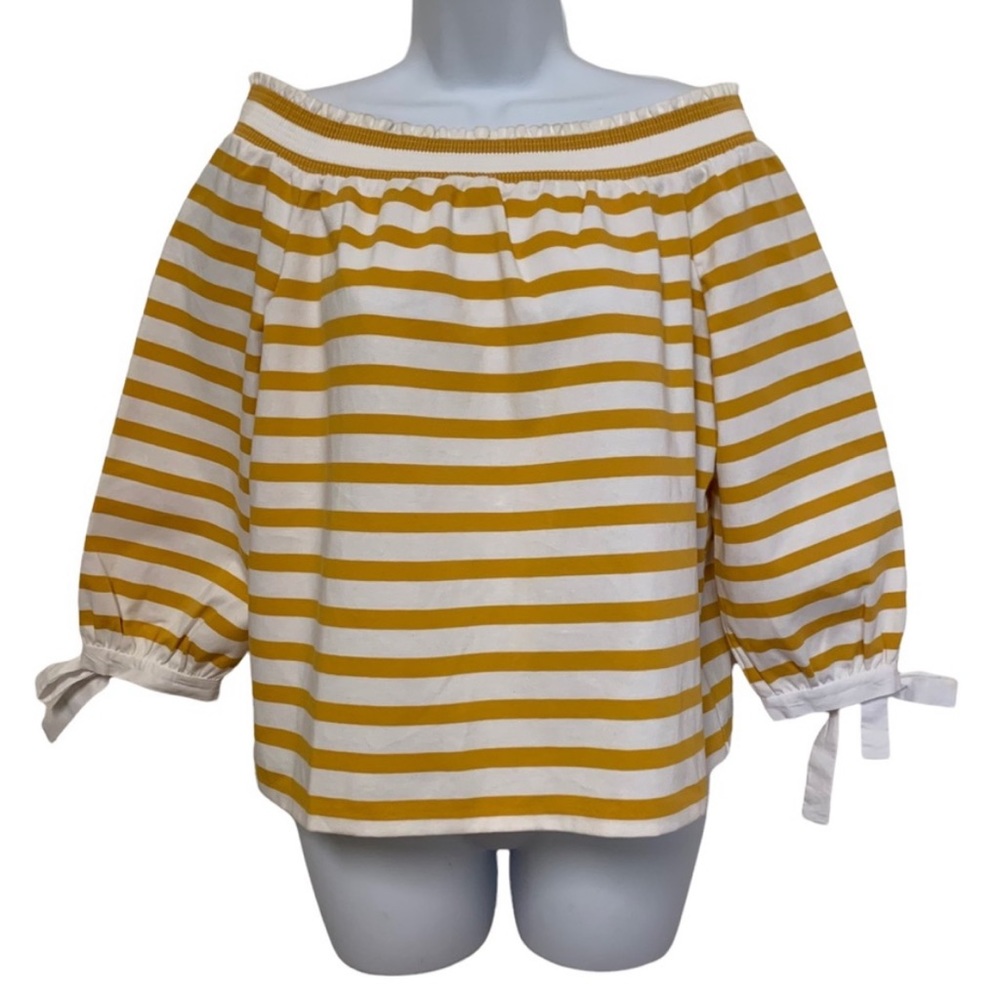 J. Crew Women's Off the Shoulder Striped Tie
Sleeves Top